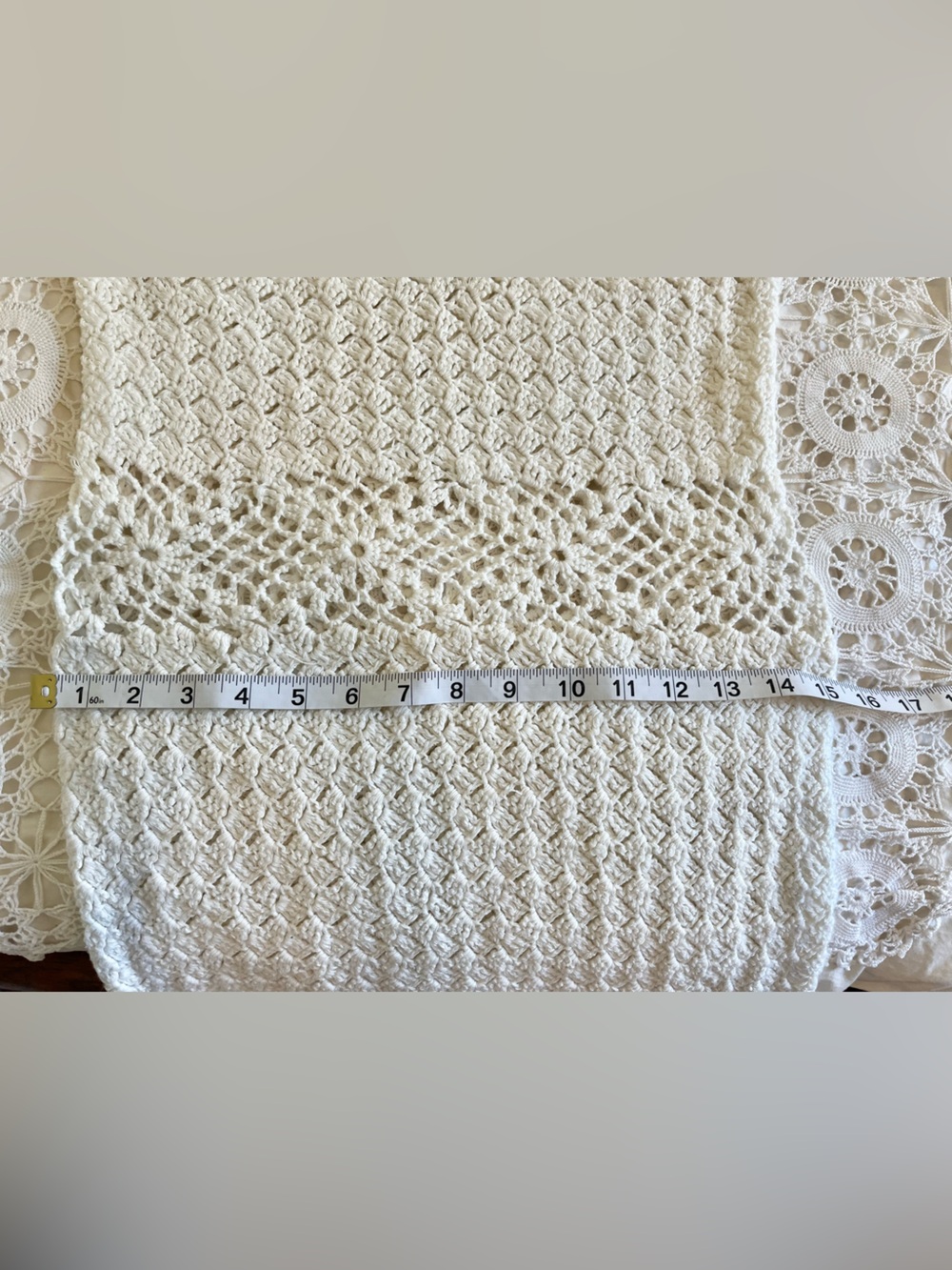 Vintage handmade white crochet sleeveless dress - Picture 7 of 7